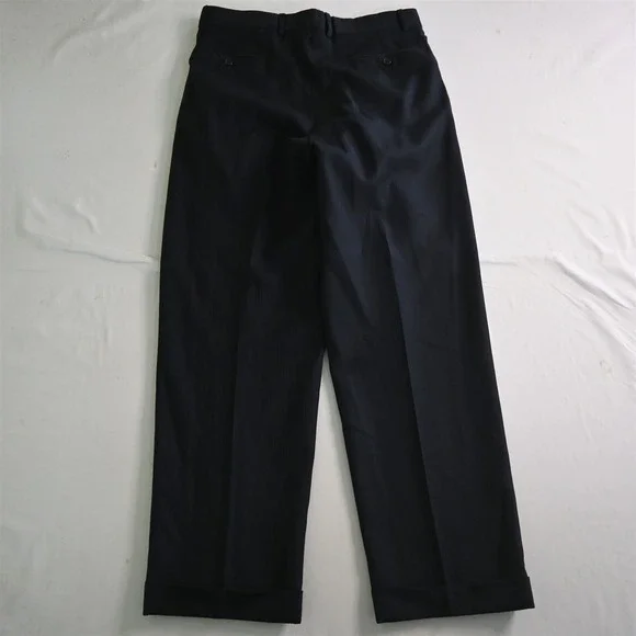 Bachrach 40R 32x32 Navy Blue Stripe Italy Made 100% Wool Mens Jacket Pants Suit‎
